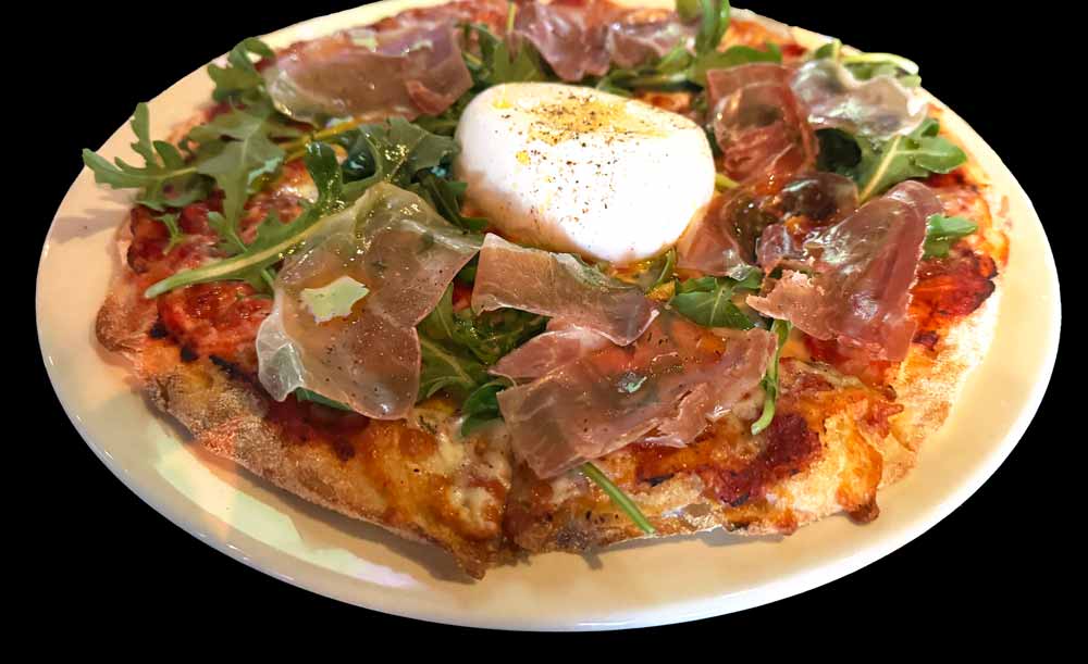 original Italian Adriatic pizza thin crust with prosciutto