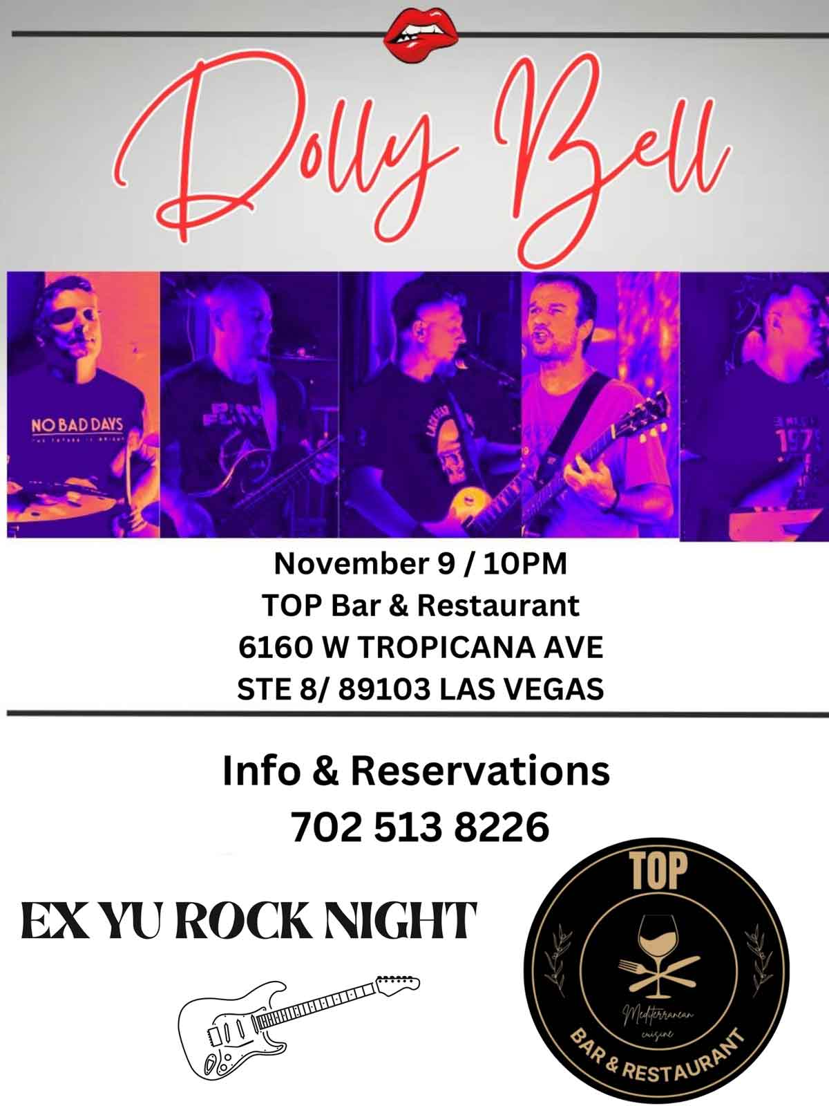 Dolly Bell live music event at Top Bar and Restaurant