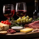 pairing drink with meals, charcuterie with red wine at Top Bar & Restaurant in Las Vegas