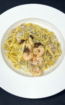 istrian truffle with shrimp pasta and sauce